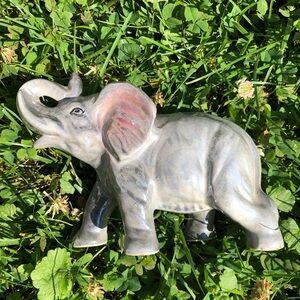 Vintage Lusterware ELEPHANT Trunk up / Japan H552-4/1 / Iridescent Ceramic